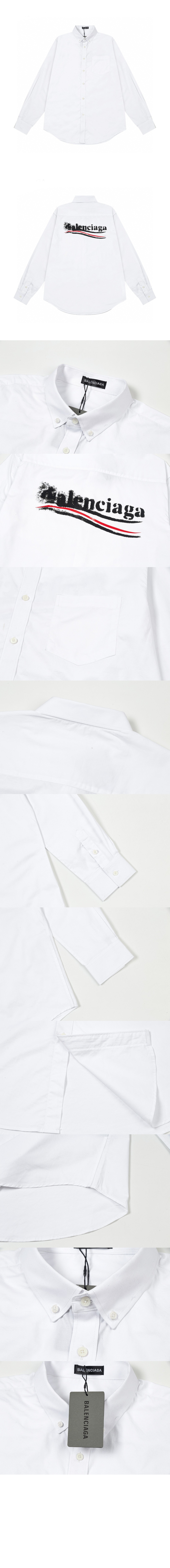 발렌시아가 로고 프린트 셔츠 톱