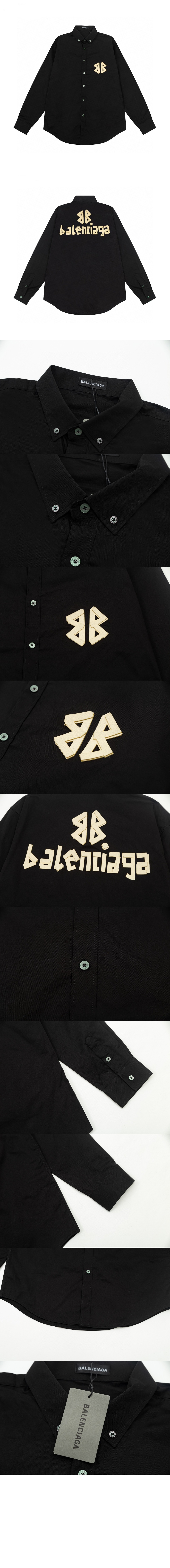 발렌시아가 로고 프린트 셔츠 톱