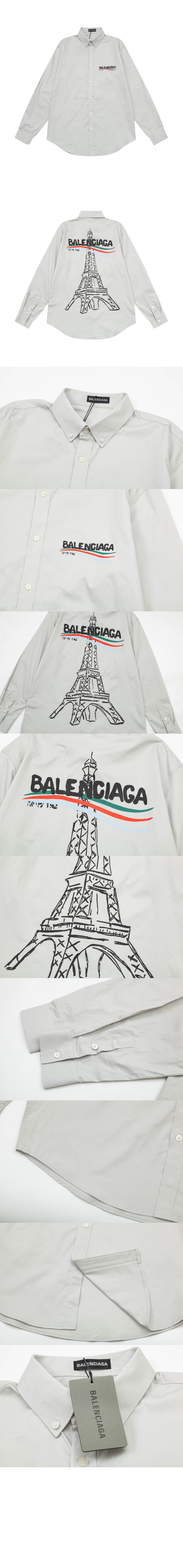 발렌시아가 로고 프린트 셔츠 톱