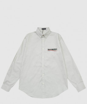 발렌시아가 로고 프린트 셔츠 톱