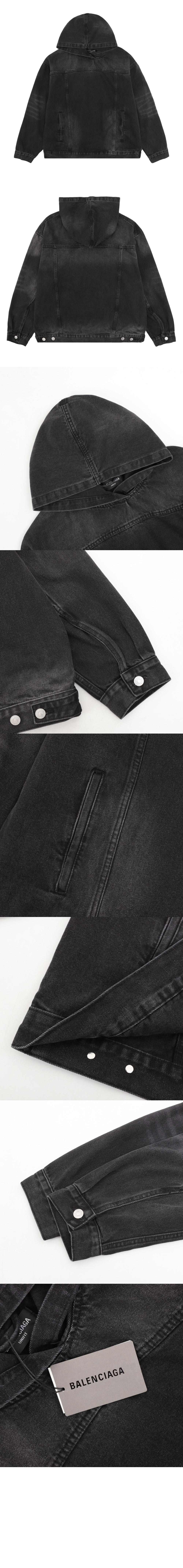 발렌시아가 로고 후드 긴팔