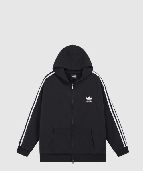 발렌시아가 코튼 저지 집업 후디