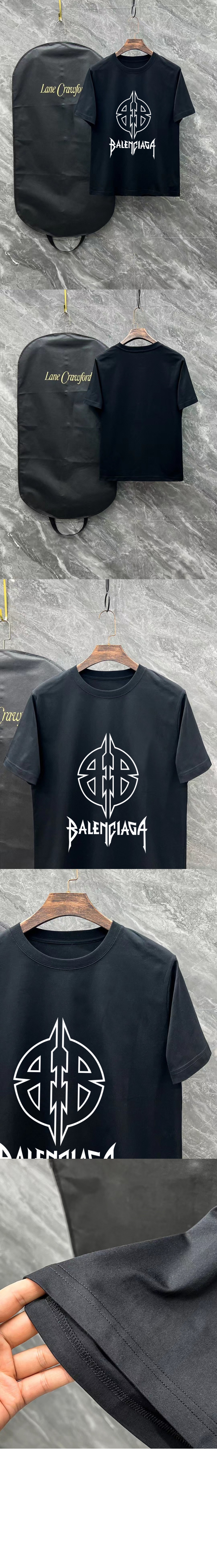 발렌시아가 로고 프린트 반팔