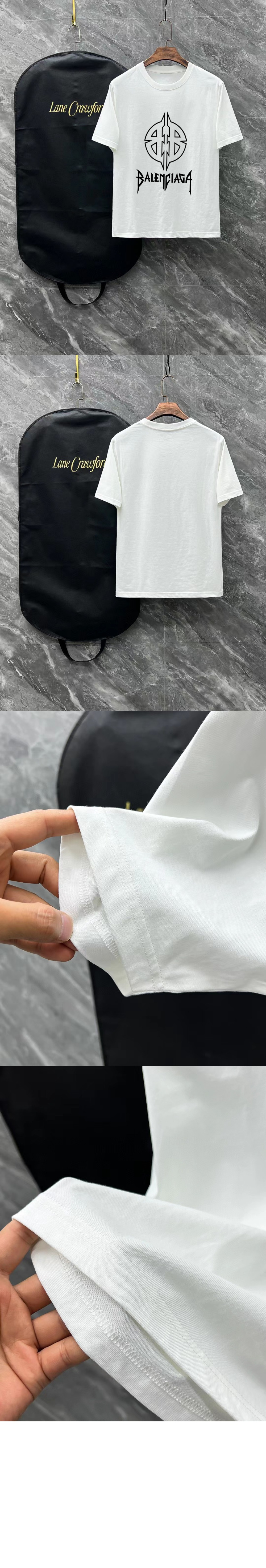 발렌시아가 로고 프린트 반팔