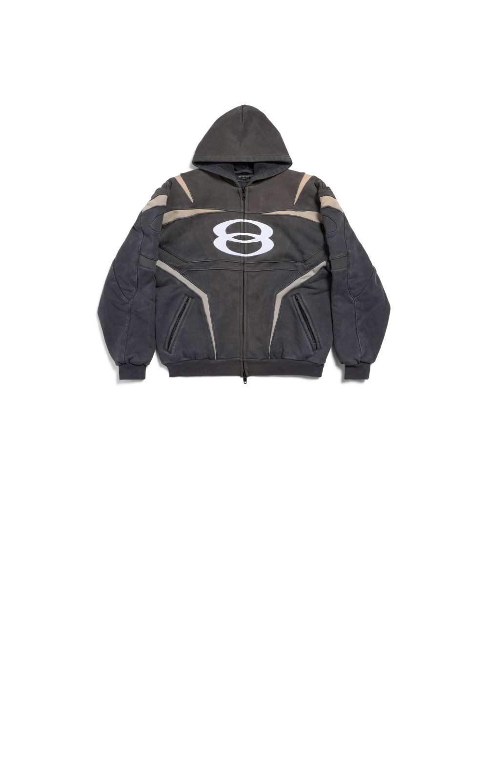 발렌시아가 유니티 스포츠 아이콘 바이커 오버사이즈 집업 후디