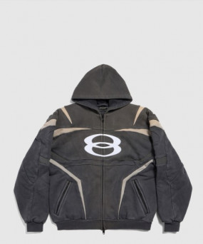 발렌시아가 유니티 스포츠 아이콘 바이커 오버사이즈 집업 후디