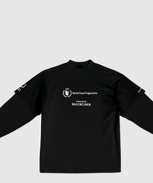 발렌시아가 니트 면 프린트 티셔츠