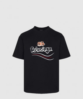 발렌시아가 로고 프린트 반팔