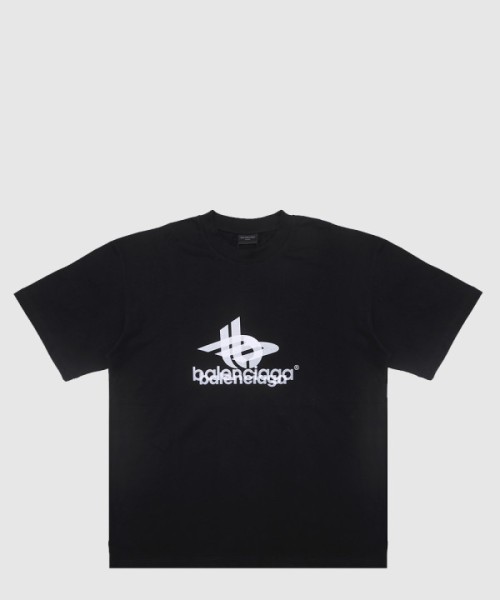 발렌시아가 로고 프린트 반팔