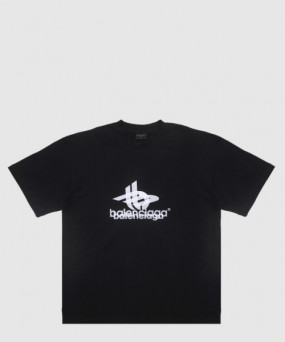 발렌시아가 로고 프린트 반팔