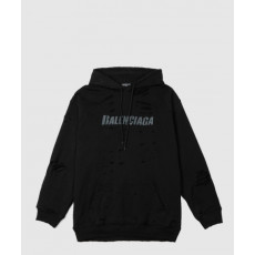 발렌시아가 로고 후드 긴팔