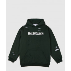 발렌시아가 로고 후드 긴팔