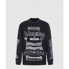 발렌시아가 로고 프린트 긴팔