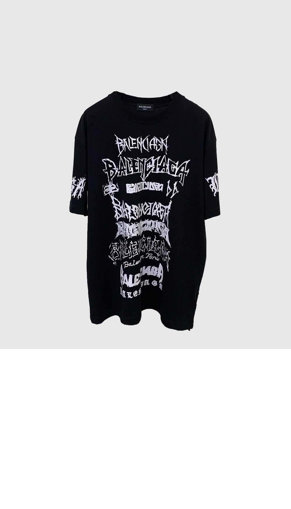 발렌시아가 로고 프린트 반팔