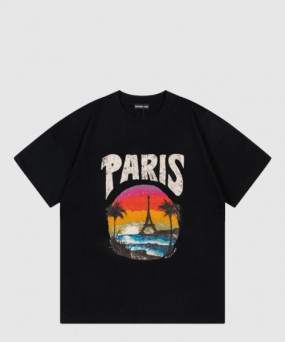 발렌시아가 로고 프린트 반팔