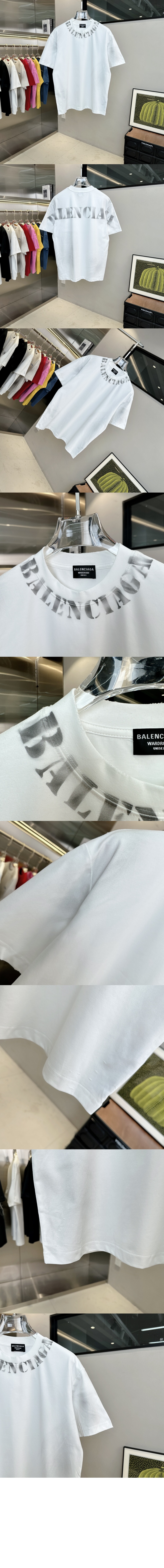 발렌시아가 로고 프린트 반팔