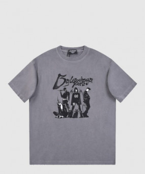 발렌시아가 로고 프린트 반팔