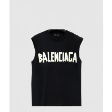 발렌시아가 민소매 프린트 크롭