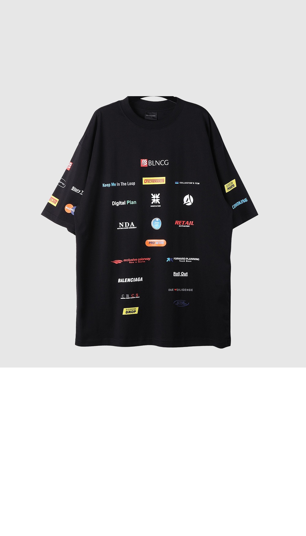 발렌시아가 로고 프린트 반팔