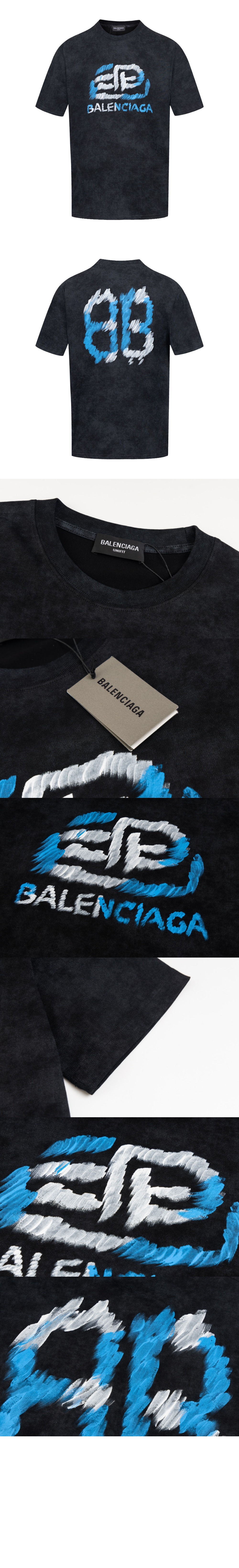 발렌시아가 로고 프린트 반팔