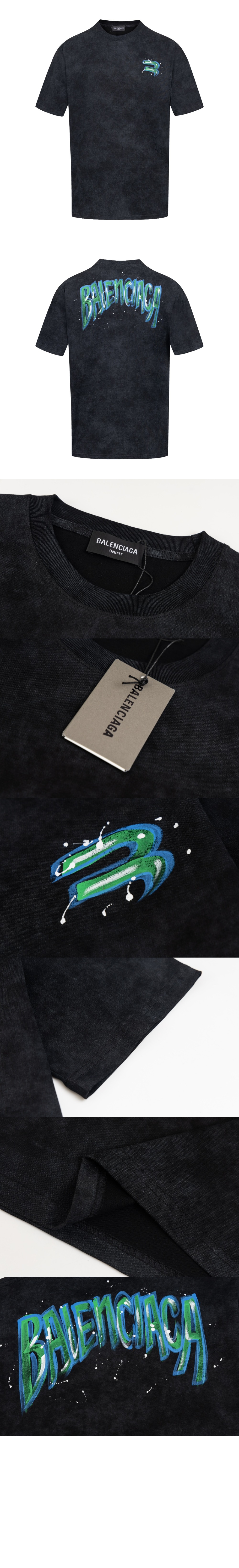 발렌시아가 로고 프린트 반팔