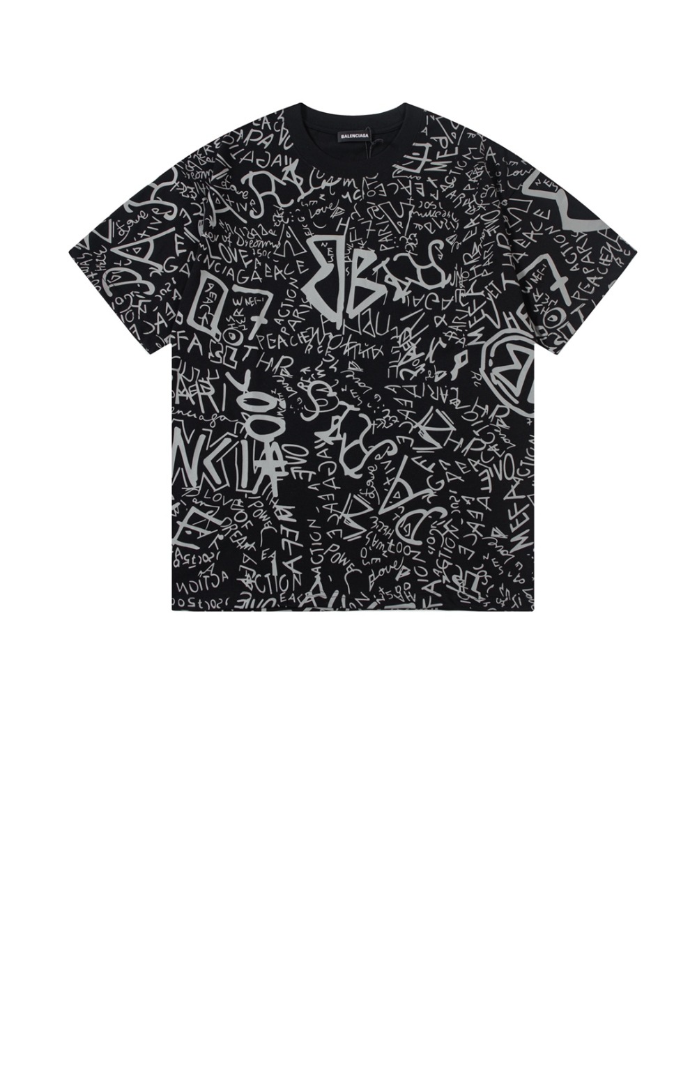 발렌시아가 로고 프린트 반팔