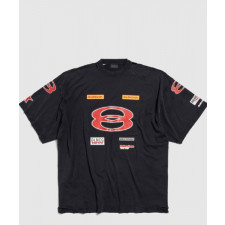 발렌시아가 스폰서 로고 오버사이즈 티셔츠