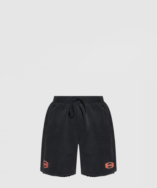 발렌시아가 로고 프린팅 코튼 스웨트 쇼츠