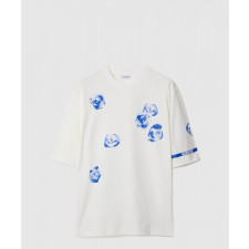 버버리 로즈 프린트 코튼 티셔츠