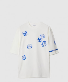 버버리 로즈 프린트 코튼 티셔츠