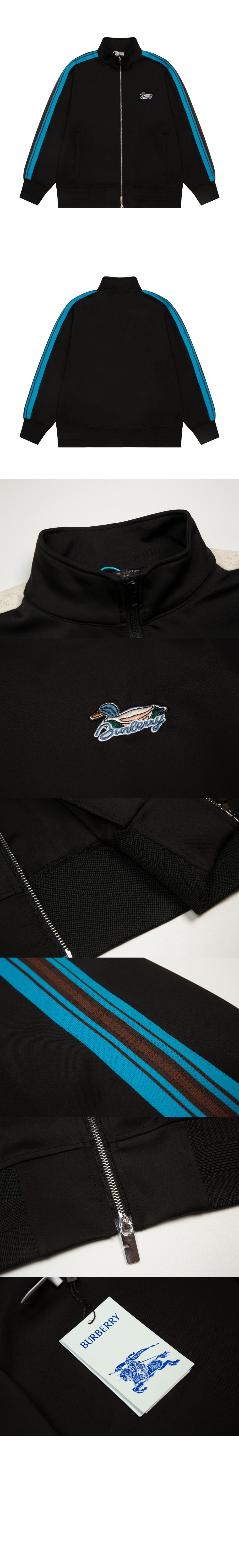 버버리 스트라이프 저지 트랙 재킷