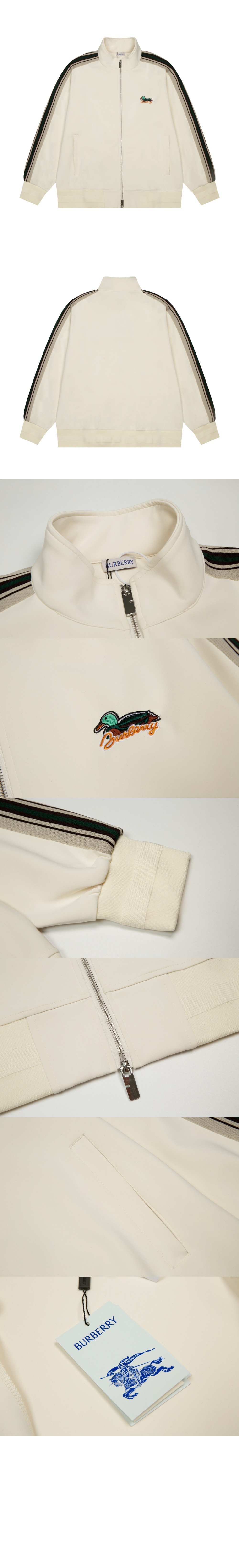 버버리 스트라이프 저지 트랙 재킷