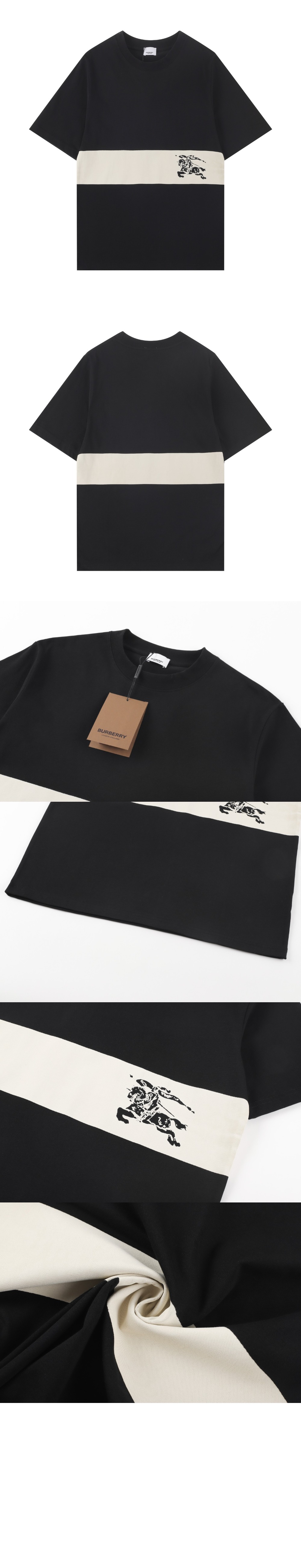 버버리 스트라이프 코튼 티셔츠