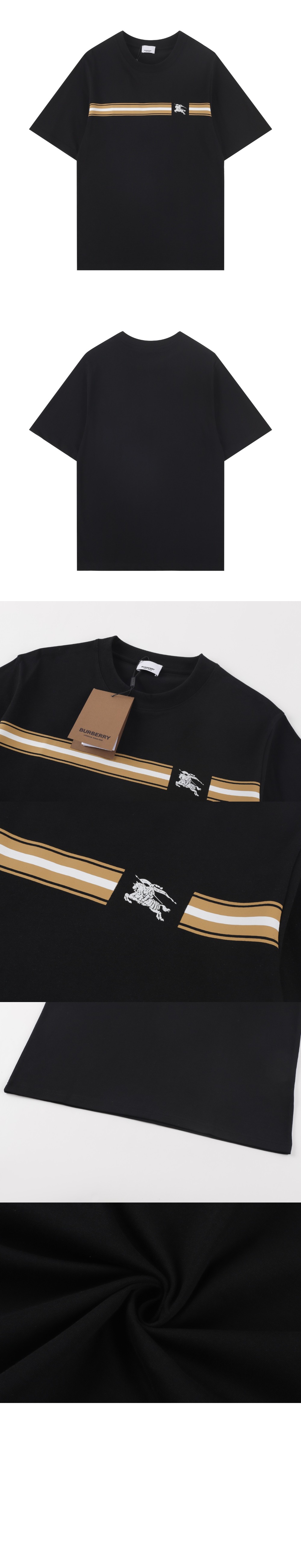 버버리 스트라이프 코튼 티셔츠