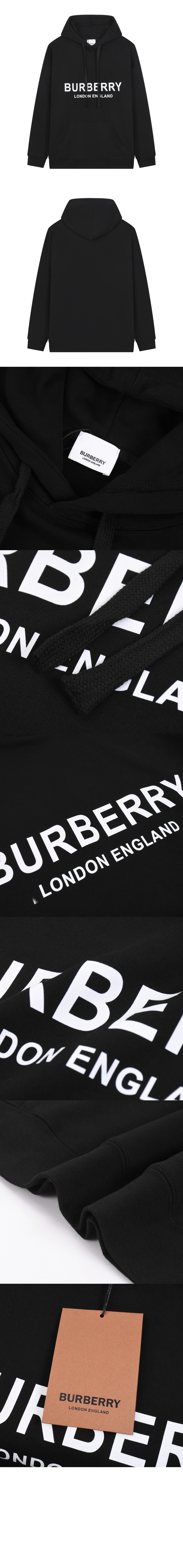 버버리 로고 프린트 코튼 후디