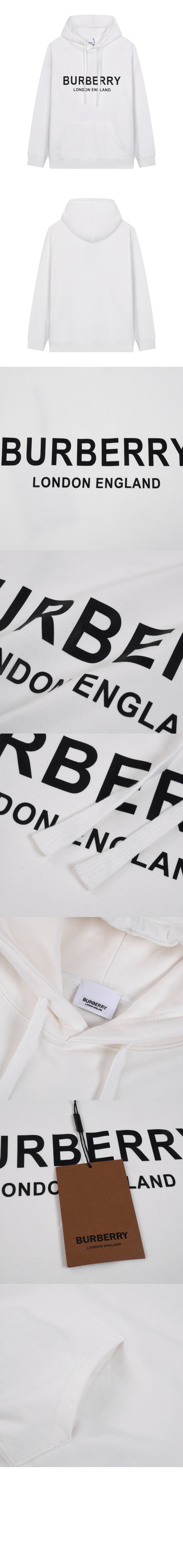 버버리 로고 프린트 코튼 후디