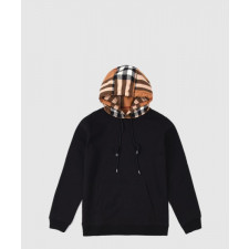 버버리 체크 후드 코튼 블렌드 후디