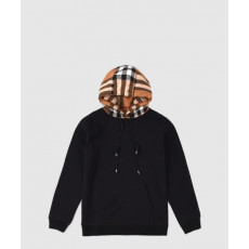 버버리 체크 후드 코튼 블렌드 후디