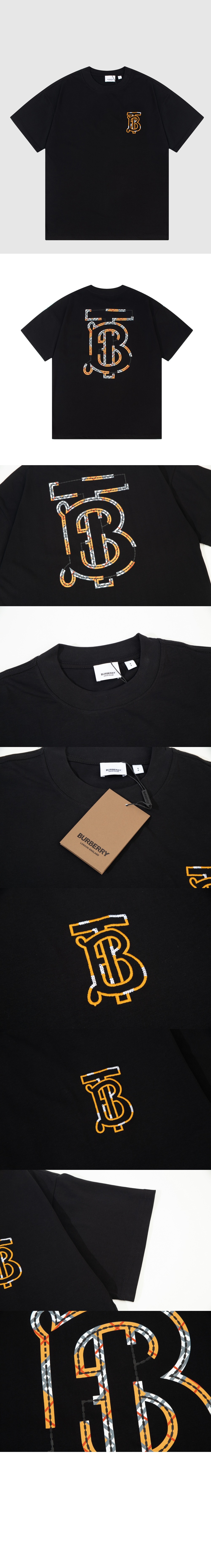 버버리 로고 코튼 티셔츠