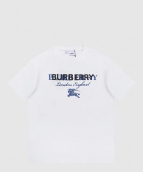 버버리 로고 코튼 티셔츠