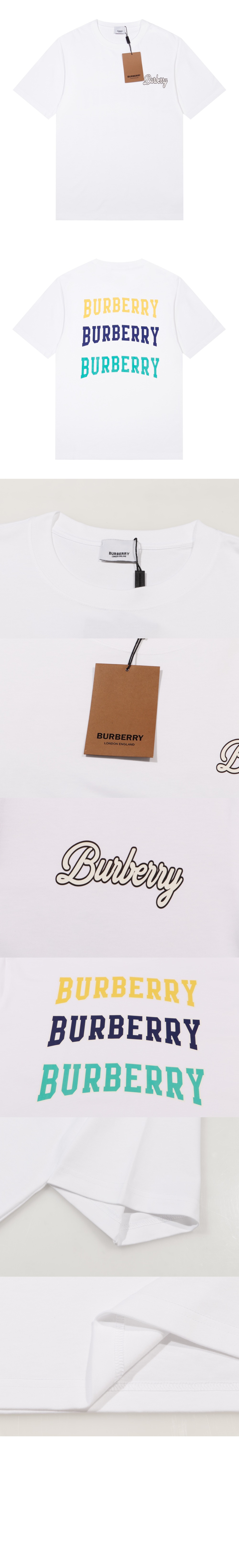 버버리 로고 코튼 티셔츠