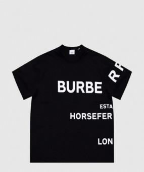 버버리 로고 코튼 티셔츠