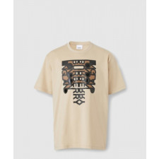 버버리 로고 코튼 티셔츠