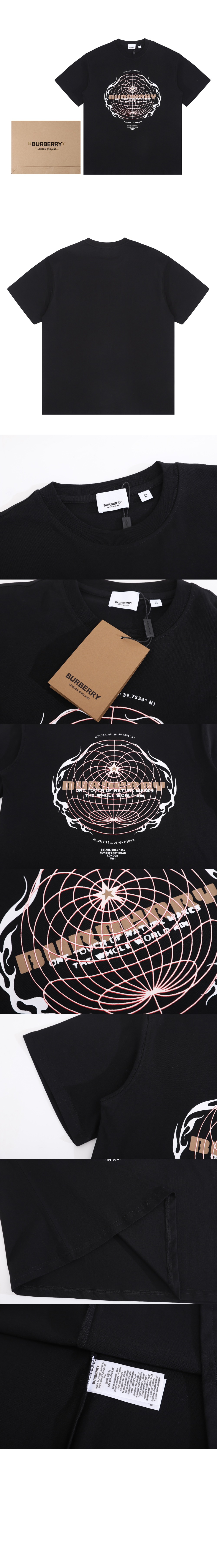 버버리 로고 코튼 티셔츠