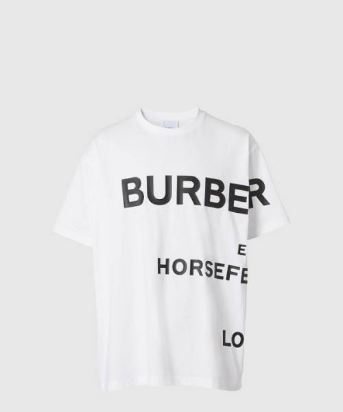 버버리 로고 코튼 티셔츠