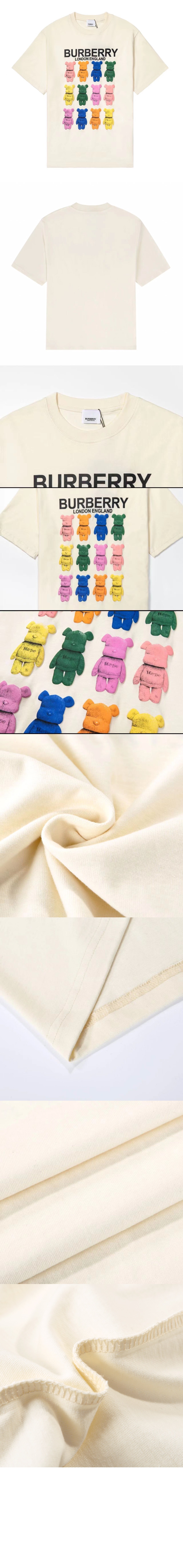 버버리 칠색 캐릭터 곰 티셔츠