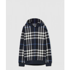 버버리 체크 코튼 후디