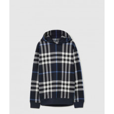 버버리 체크 코튼 후디
