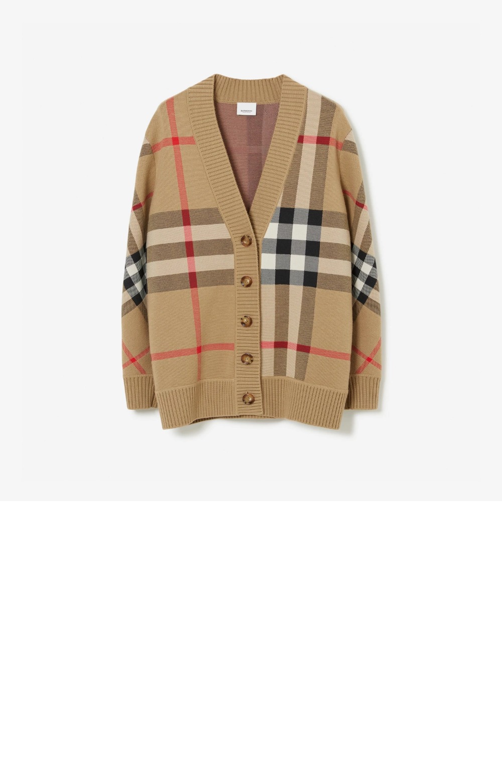 버버리 체크 울 블렌드 가디건
