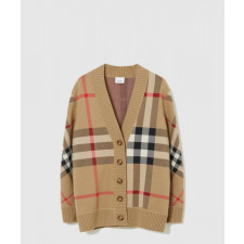 버버리 체크 울 블렌드 가디건